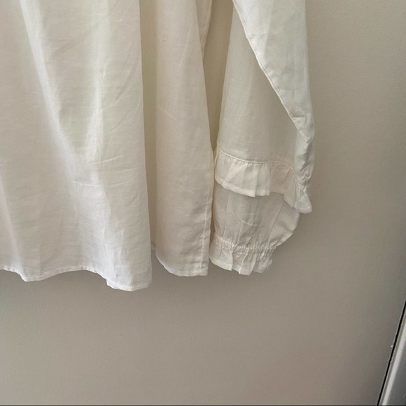 New Paige Tailynn White Long Sleeve Peasent Style Boho Blouse Size Large - Picture 10 of 16